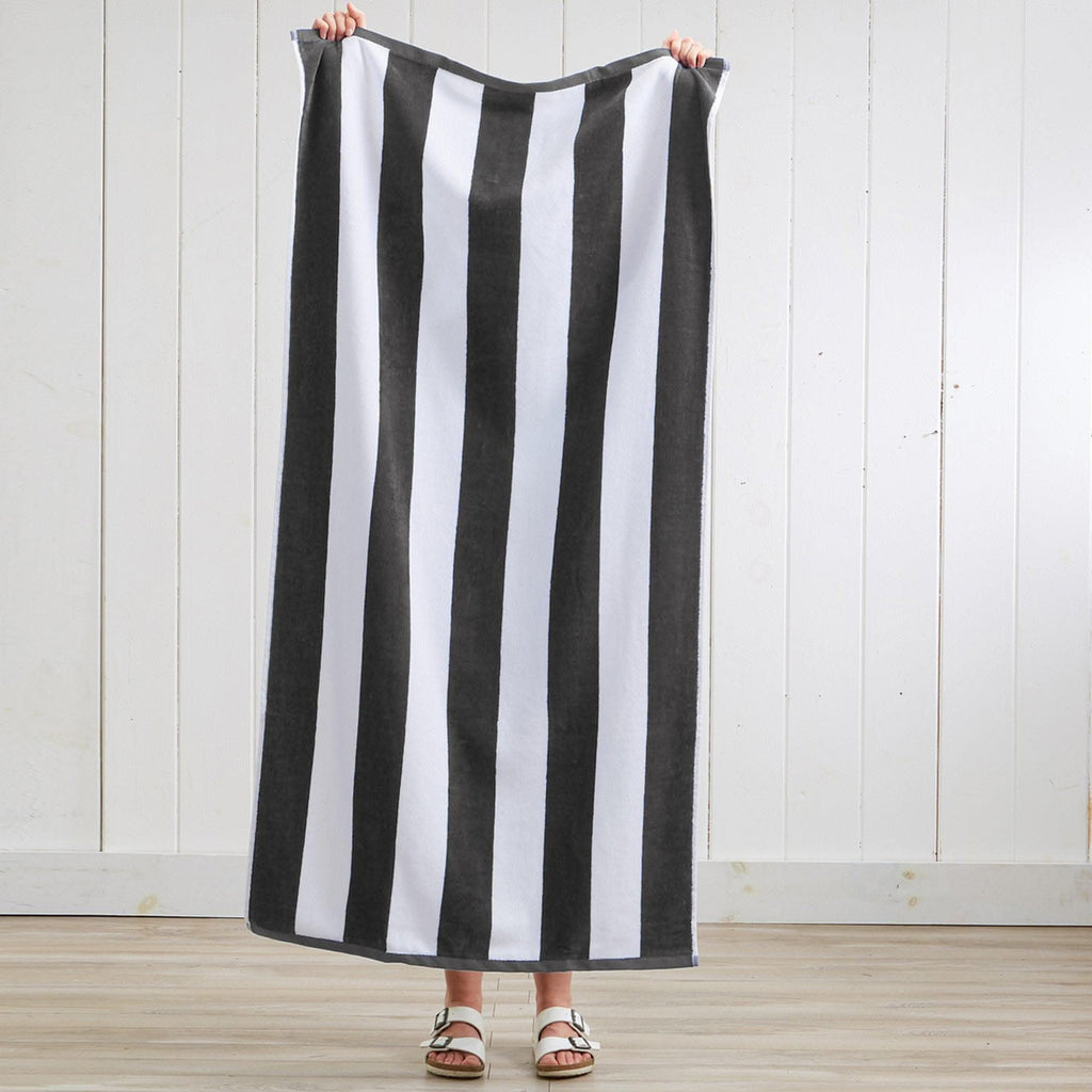 Cotton Velour Cabana Stripe Beach Towel - Novia Collection - SwagglyLife Home & Fashion