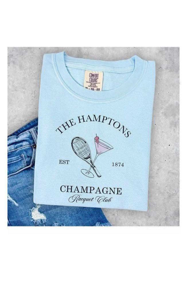 Hamptons Champagne Racquet Club Comfort Color Tee - SwagglyLife Home & Fashion