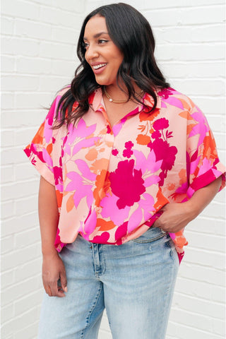 Hazy Cosmic Jive Relaxed Blouse - SwagglyLife Home & Fashion