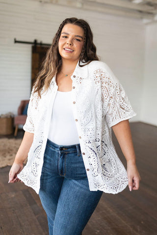 Head in the Clouds Lace Button Down - SwagglyLife Home & Fashion