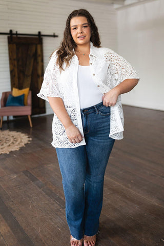 Head in the Clouds Lace Button Down - SwagglyLife Home & Fashion