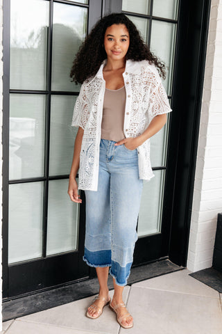 Head in the Clouds Lace Button Down - SwagglyLife Home & Fashion