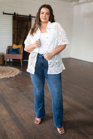 Head in the Clouds Lace Button Down - SwagglyLife Home & Fashion