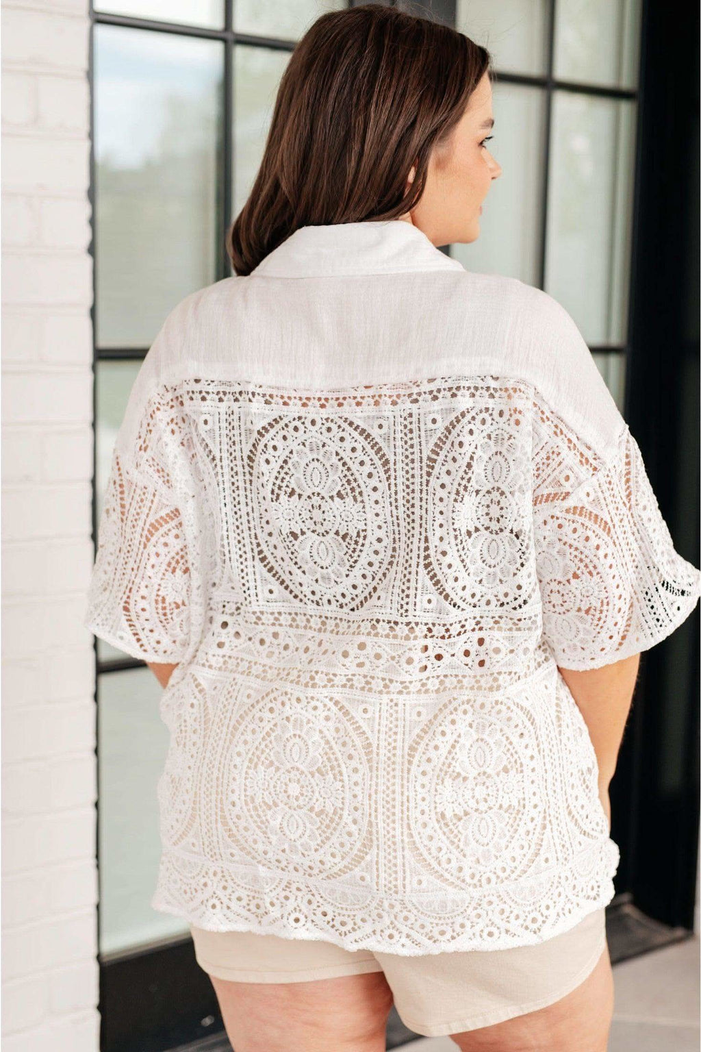 Head in the Clouds Lace Button Down - SwagglyLife Home & Fashion