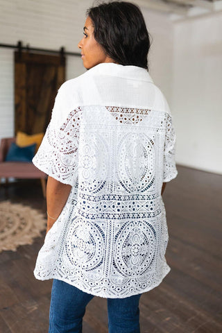 Head in the Clouds Lace Button Down - SwagglyLife Home & Fashion