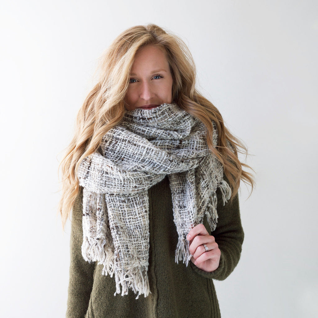 Open-weave Kenya Wool Shawl - Heather Grey - SwagglyLife Home & Fashion