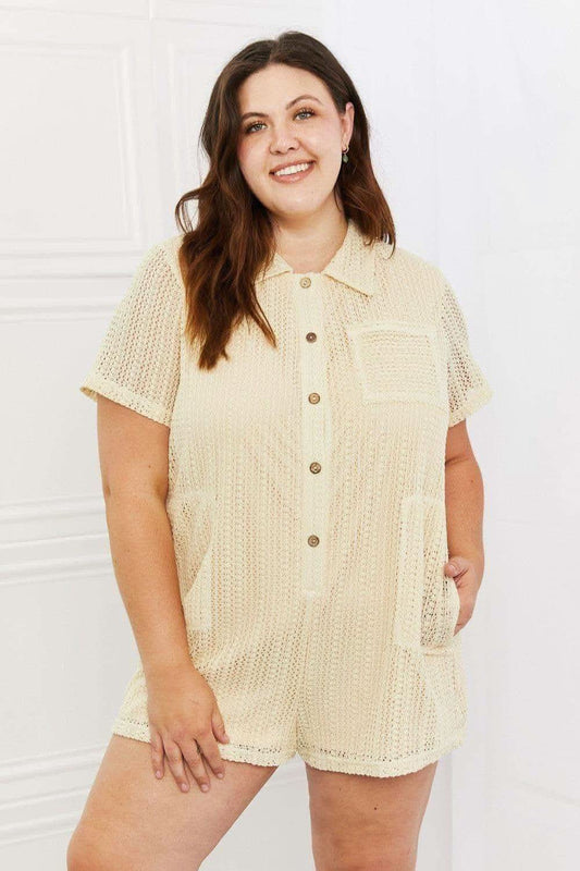 HEYSON Ready For The Day Crochet Romper in Beige - Jumpsuits & Rompers photo