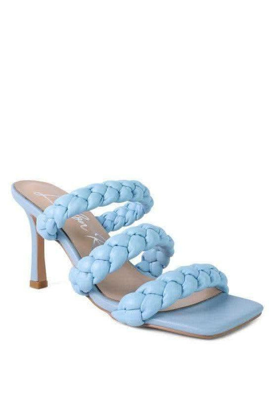 High Bae Pointed Heel Braided Sandals in Baby Blue - Shoes photo