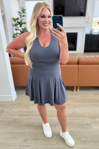 Hop, Skip and a Jump Dress and Shorts Set in Charcoal - SwagglyLife Home & Fashion