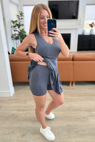 Hop, Skip and a Jump Dress and Shorts Set in Charcoal - SwagglyLife Home & Fashion