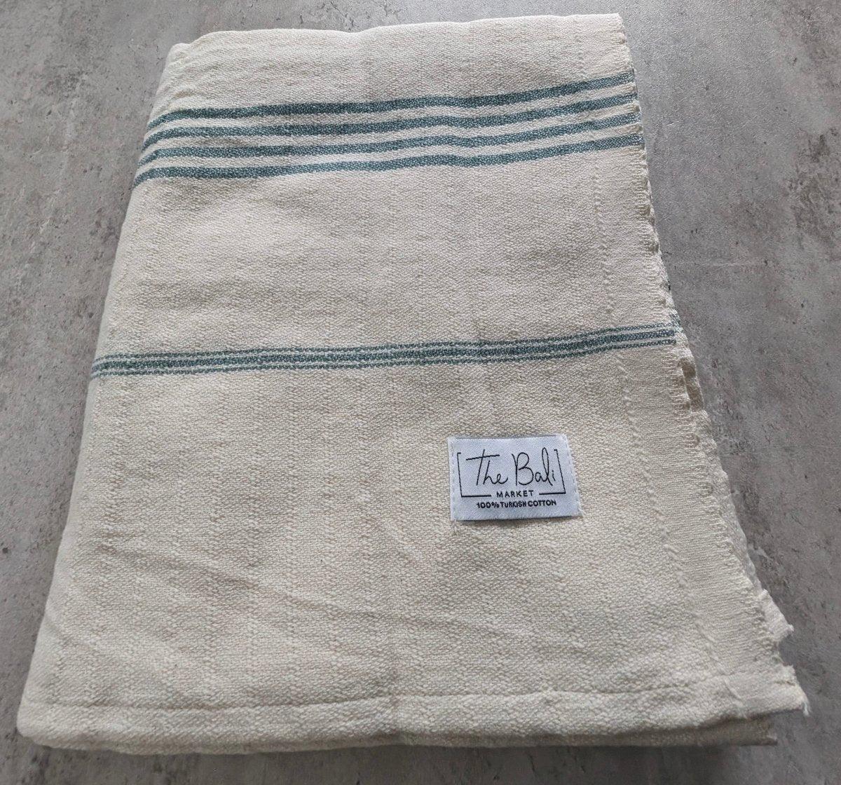 Horizon Stripe Turkish Cotton Towel Collection - Sand-Repelling, Quick-Drying, Tassel-Free, 39”x70”