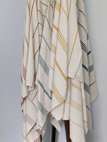 Horizon Stripe Turkish Cotton Towel Collection - Sand-Repelling, Quick-Drying, Tassel-Free, 39”x70”