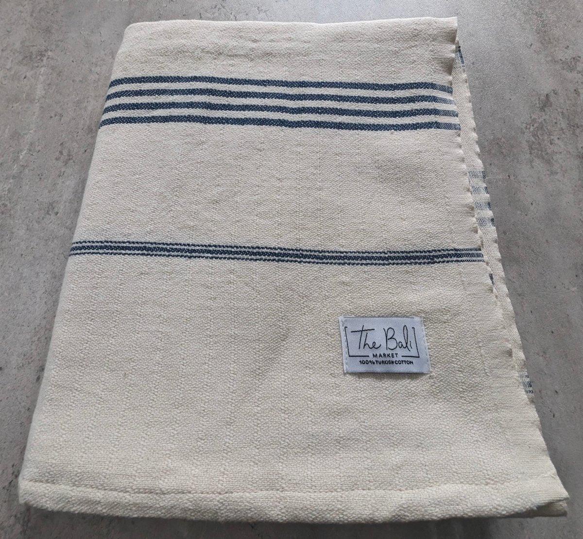 Horizon Stripe Turkish Cotton Towel Collection - Sand-Repelling, Quick-Drying, Tassel-Free, 39”x70”