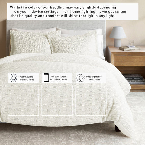 100% Cotton Honeycomb Waffle Duvet Set - Mattea Collection in - Duvet photo