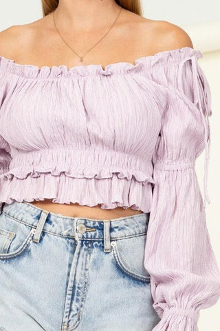 HYFVE Dipped in Sugar Flounce Hem Blouse - SwagglyLife Home & Fashion