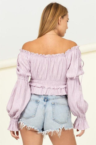 HYFVE Dipped in Sugar Flounce Hem Blouse - SwagglyLife Home & Fashion