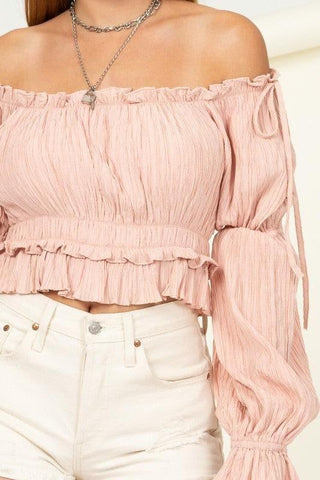 HYFVE Dipped in Sugar Flounce Hem Blouse - SwagglyLife Home & Fashion