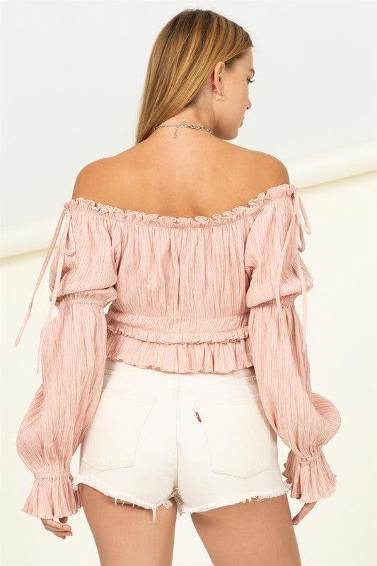 HYFVE Dipped in Sugar Flounce Hem Blouse - SwagglyLife Home & Fashion