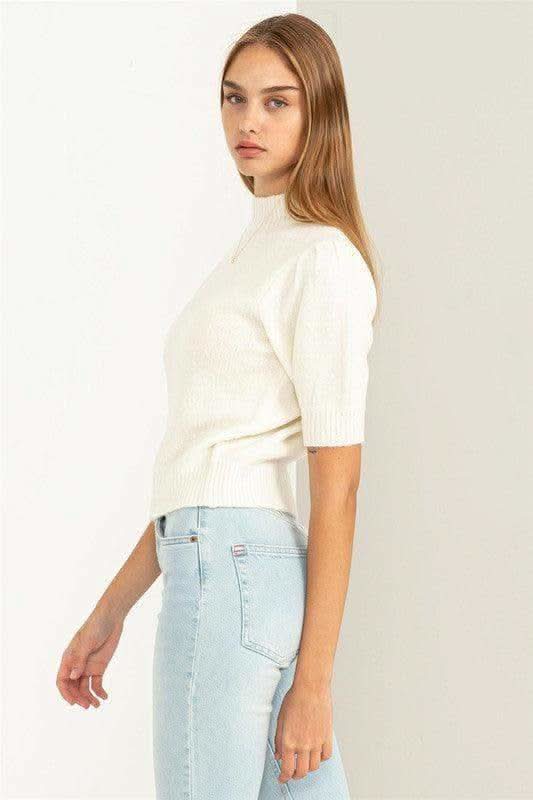 HYFVE LOVELY EMBRACE Puff Sleeve Sweater Top, 2 Colors - SwagglyLife Home & Fashion