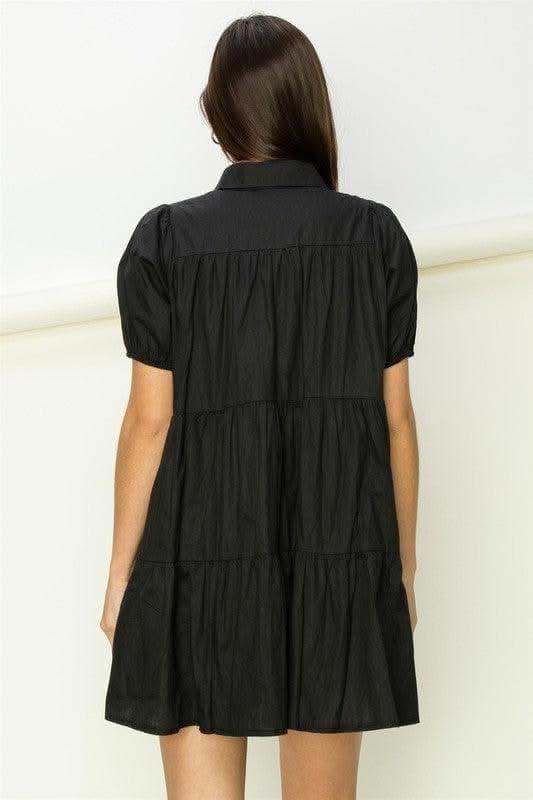 HYFVE Not Your Girl Tiered Button-Up Mini Dress, 2 Colors - SwagglyLife Home & Fashion