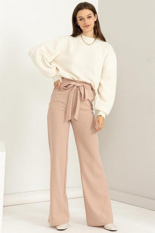 HYFVE Seeking Sultry High-Waisted Tie Front Flared Pants - SwagglyLife Home & Fashion