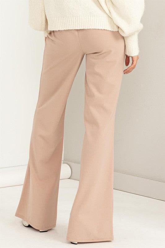 HYFVE Seeking Sultry High-Waisted Tie Front Flared Pants - SwagglyLife Home & Fashion
