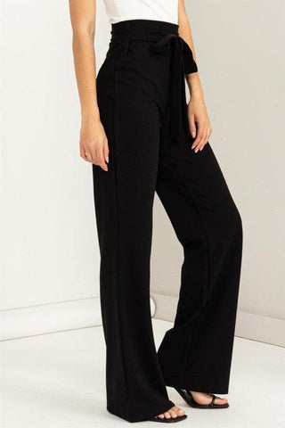 HYFVE Seeking Sultry High-Waisted Tie Front Flared Pants - SwagglyLife Home & Fashion