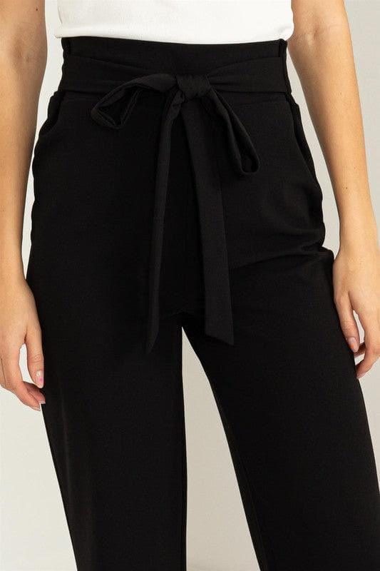 HYFVE Seeking Sultry High-Waisted Tie Front Flared Pants - SwagglyLife Home & Fashion