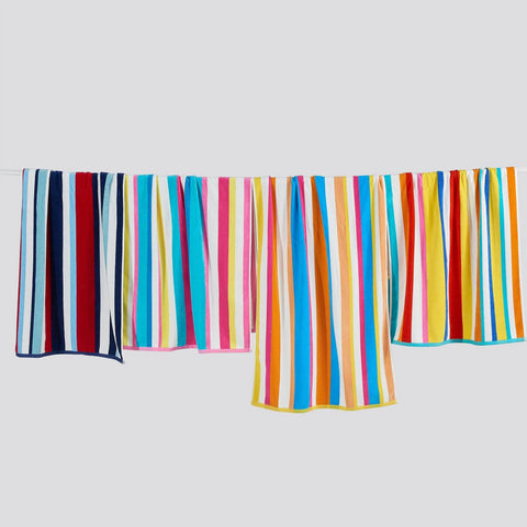 Cotton Velour Cabana Stripe Beach Towel - Novia Collection - SwagglyLife Home & Fashion