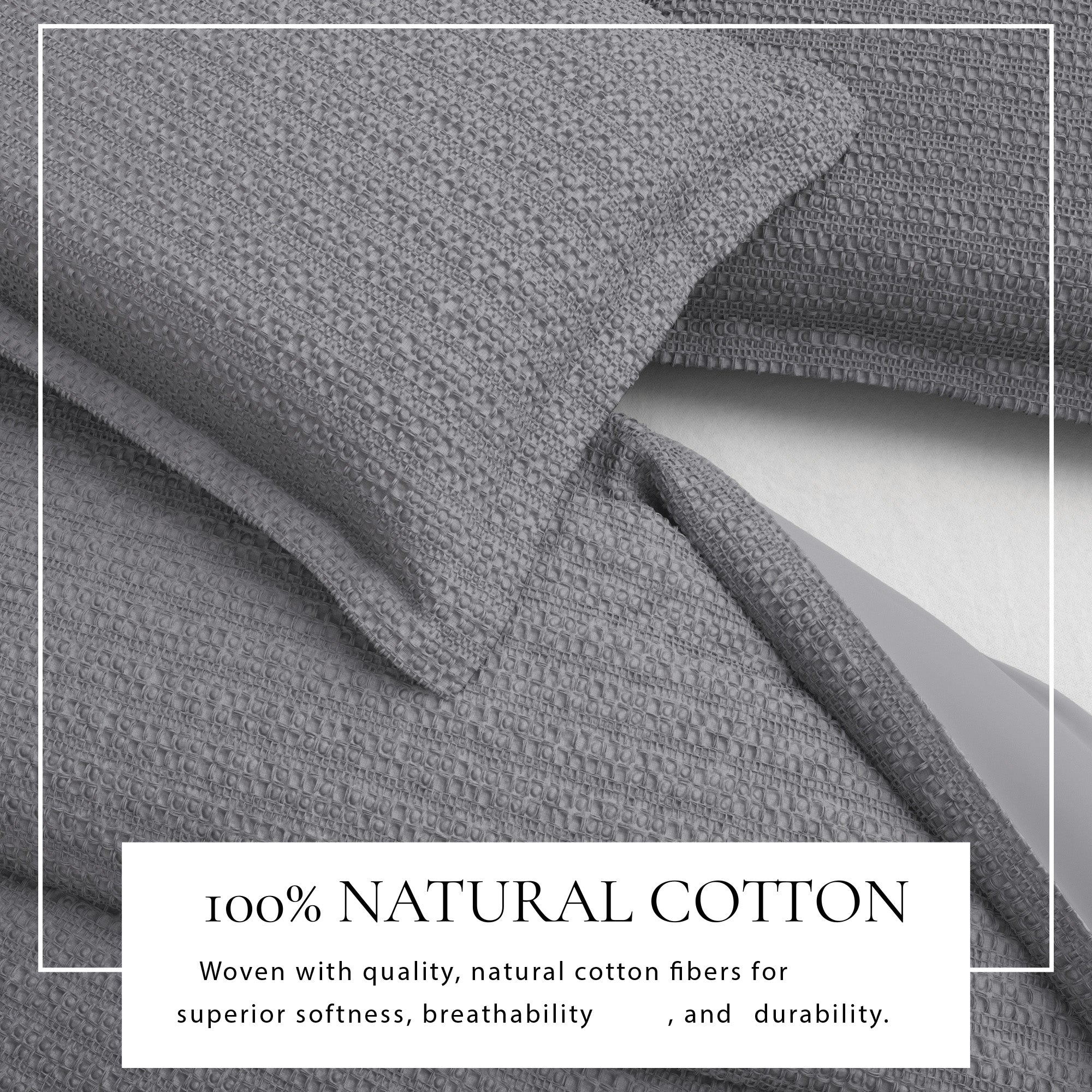 100% Cotton Honeycomb Waffle Duvet Set - Mattea Collection in - Duvet photo