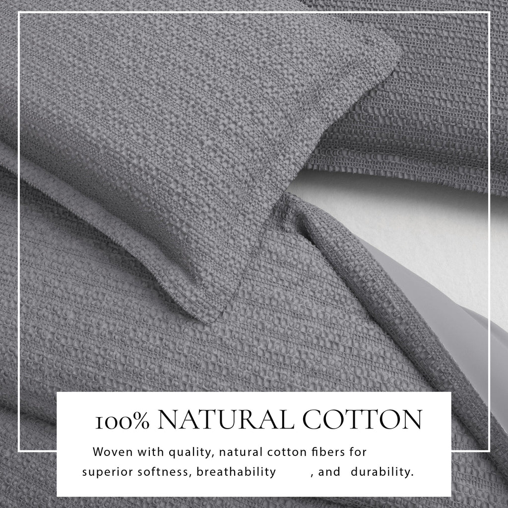 100% Cotton Honeycomb Waffle Duvet Set - Mattea Collection in - Duvet photo