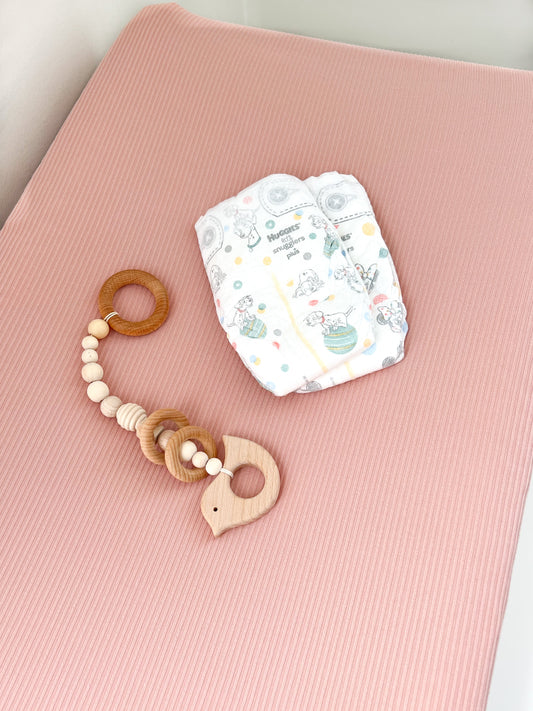 Peony Ribbed Changing Pad Cover in - photo