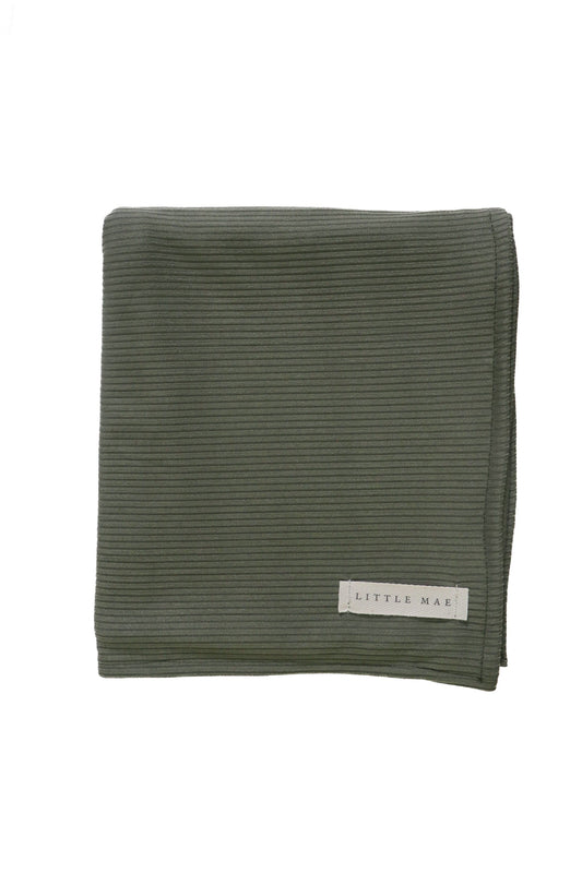 Moss Ribbed Stretch Swaddle in - photo
