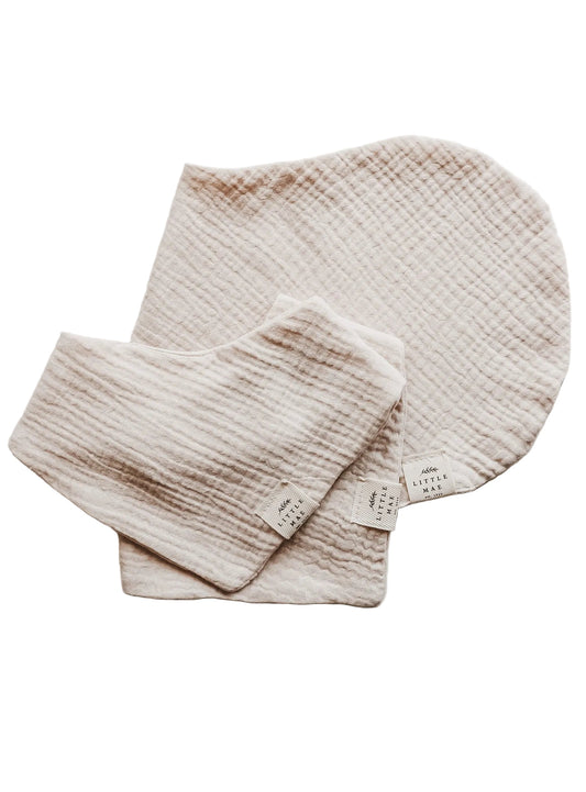 Oat Beige Neutral Baby Bandana Bib Snap Closure in - photo
