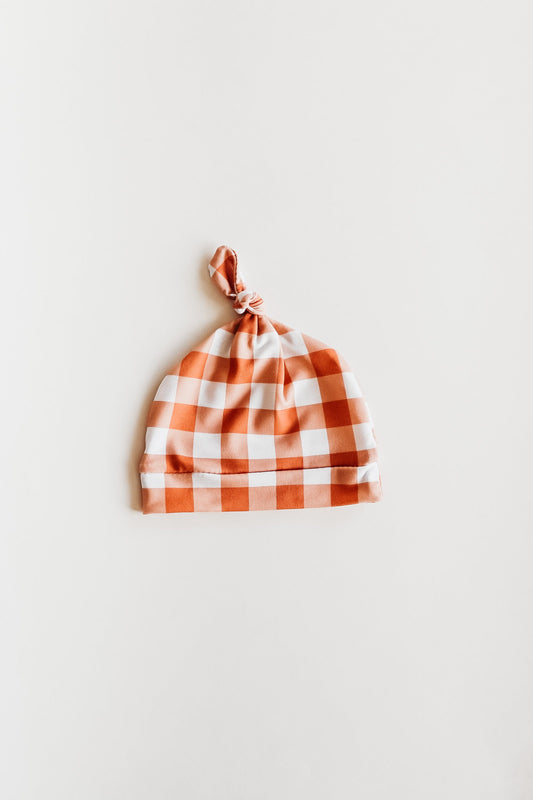 Gingham Knotted Hat in - photo