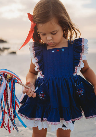 Lady Liberty Pinafore Set in - 4th of July Collection photo
