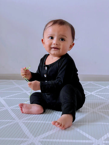 Top and Bottom Outfit and Hat Set, Newborn Clothes, Baby Boy Outfit Sets - Black in - Onesies photo