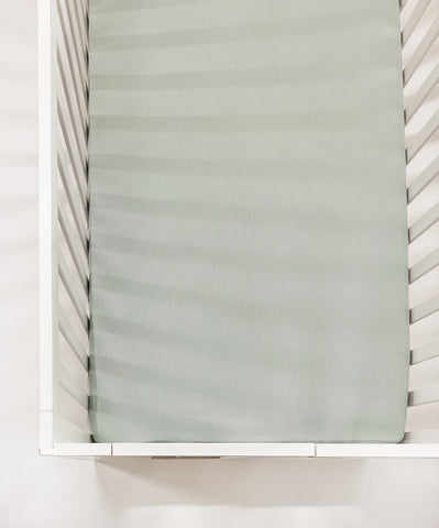 Seafoam Ribbed Crib Sheet
