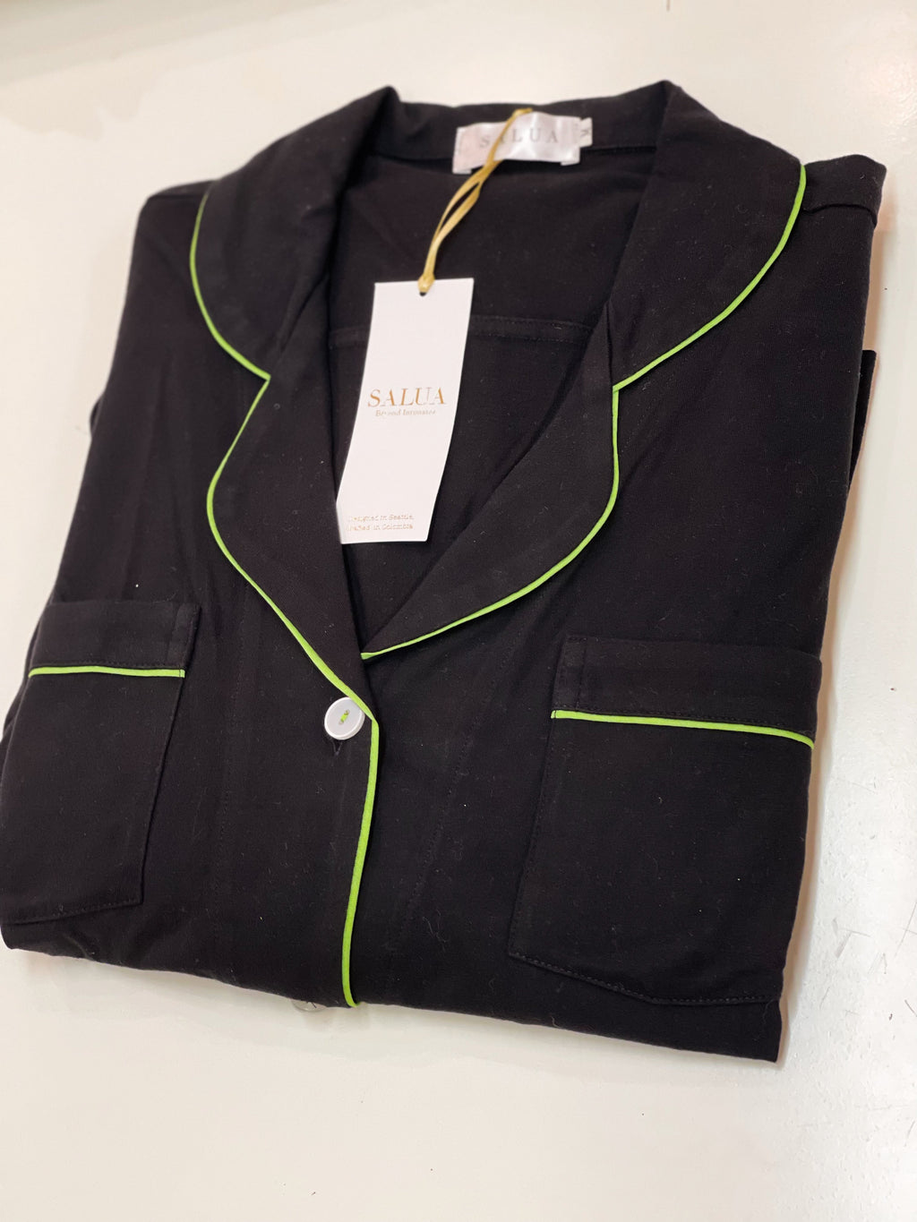 Long Luxury Sleep Shirt in Brushed Pima Cotton -Limited Colors in Black Green - NIGHTSHIRTS photo