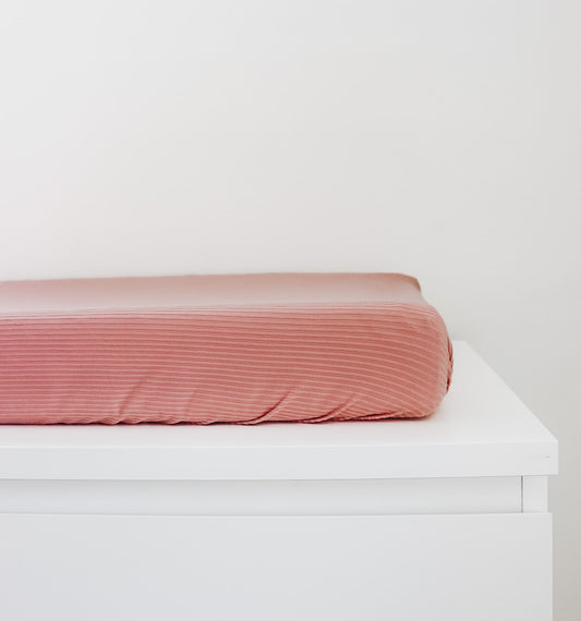 Peony Ribbed Changing Pad Cover in - photo