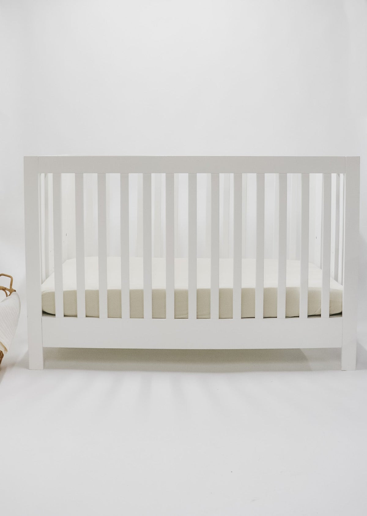 Oat Ribbed Crib Sheet