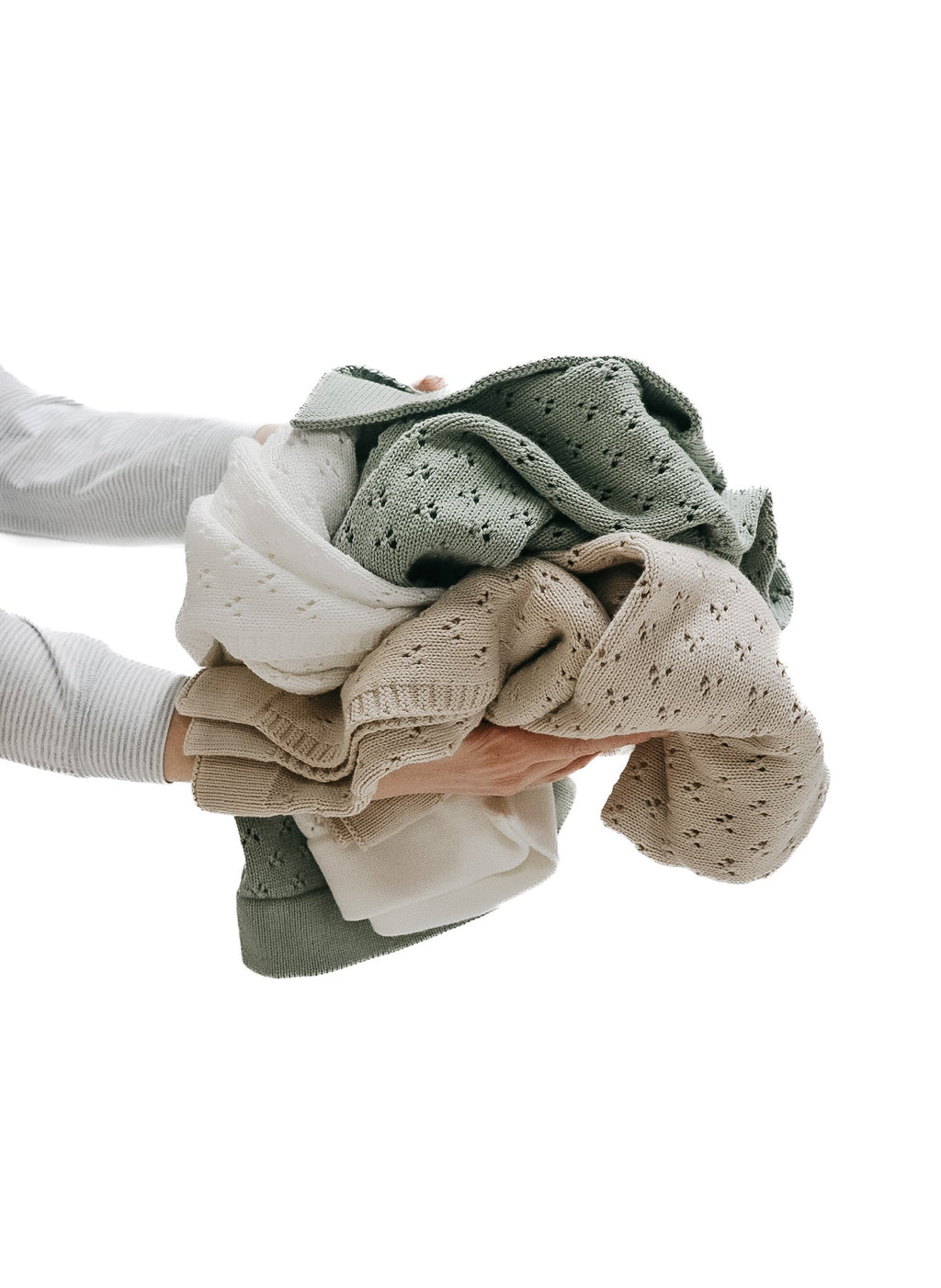 Mint Pointelle Knit Blanket in - photo