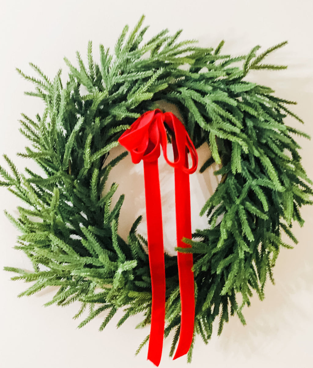 Real Touch Norfolk Pine Winter Wreath - SwagglyLife Home & Fashion