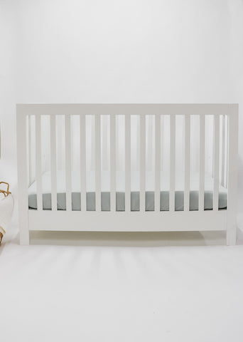 Seafoam Ribbed Crib Sheet