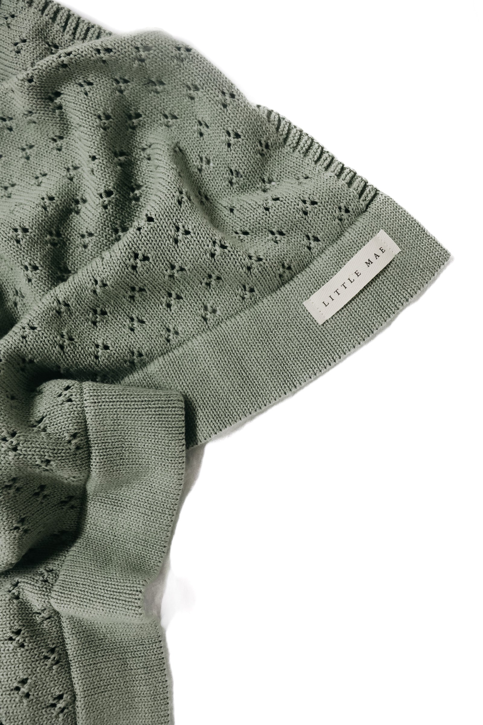 Mint Pointelle Knit Blanket in - photo