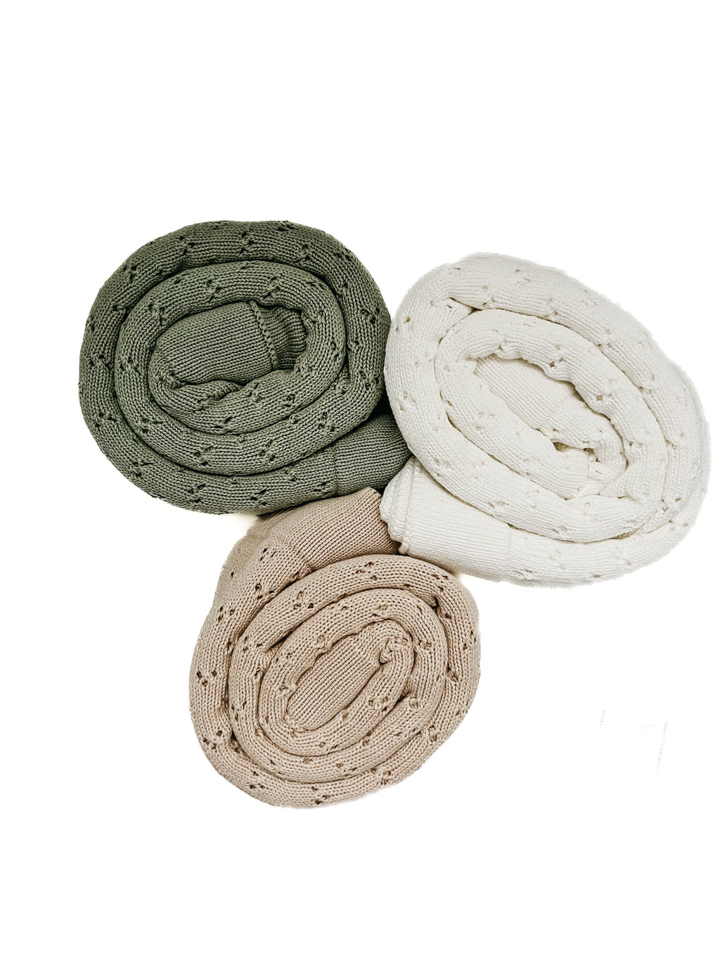 Mint Pointelle Knit Blanket in - photo