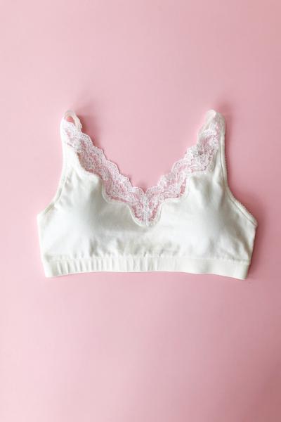 Salua Cotton Bralette with Lace Edge in - BRA photo
