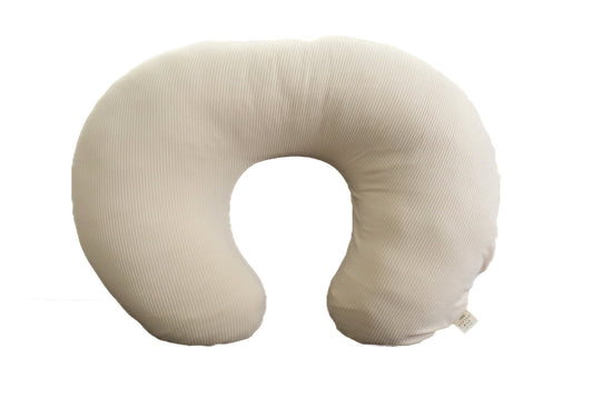 Oat Ribbed Nursing Pillow Cover in - photo