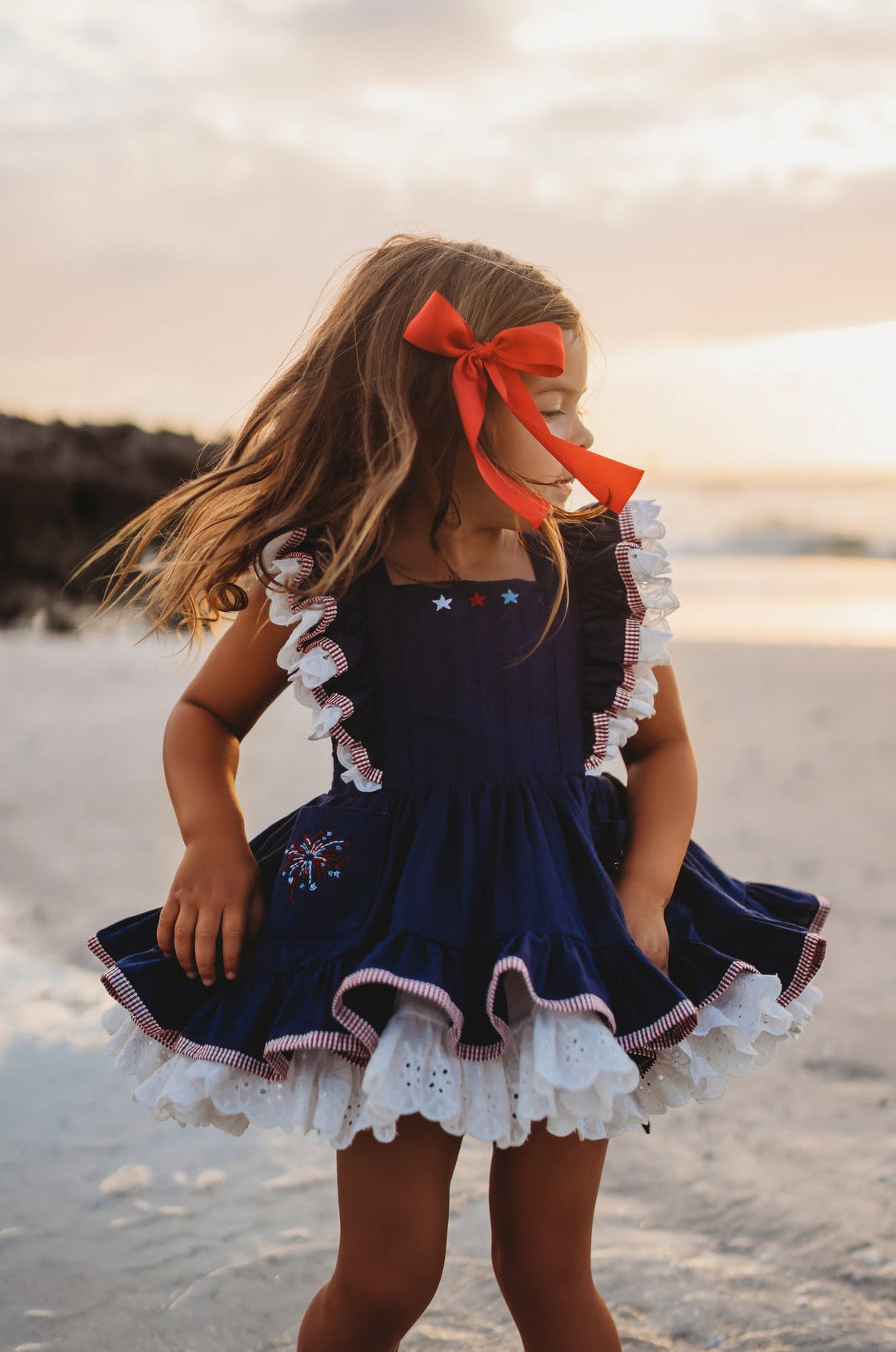 Lady Liberty Pinafore Set in - 4th of July Collection photo