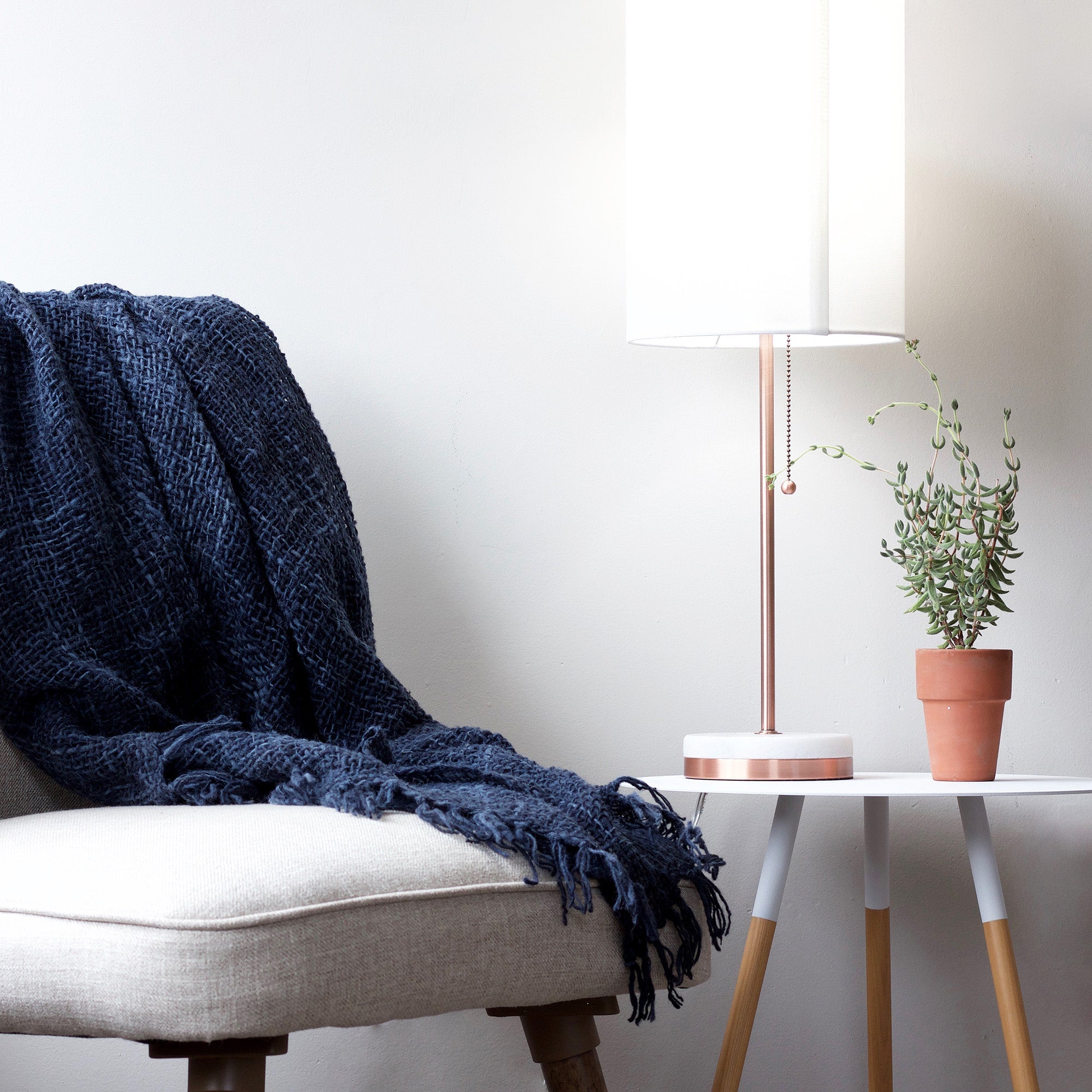 Open-weave Kenya Wool Shawl - Indigo - SwagglyLife Home & Fashion